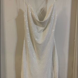 White sequins mini dress